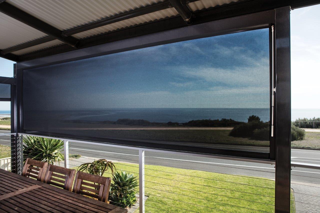 Outdoor blind overlooking the coast