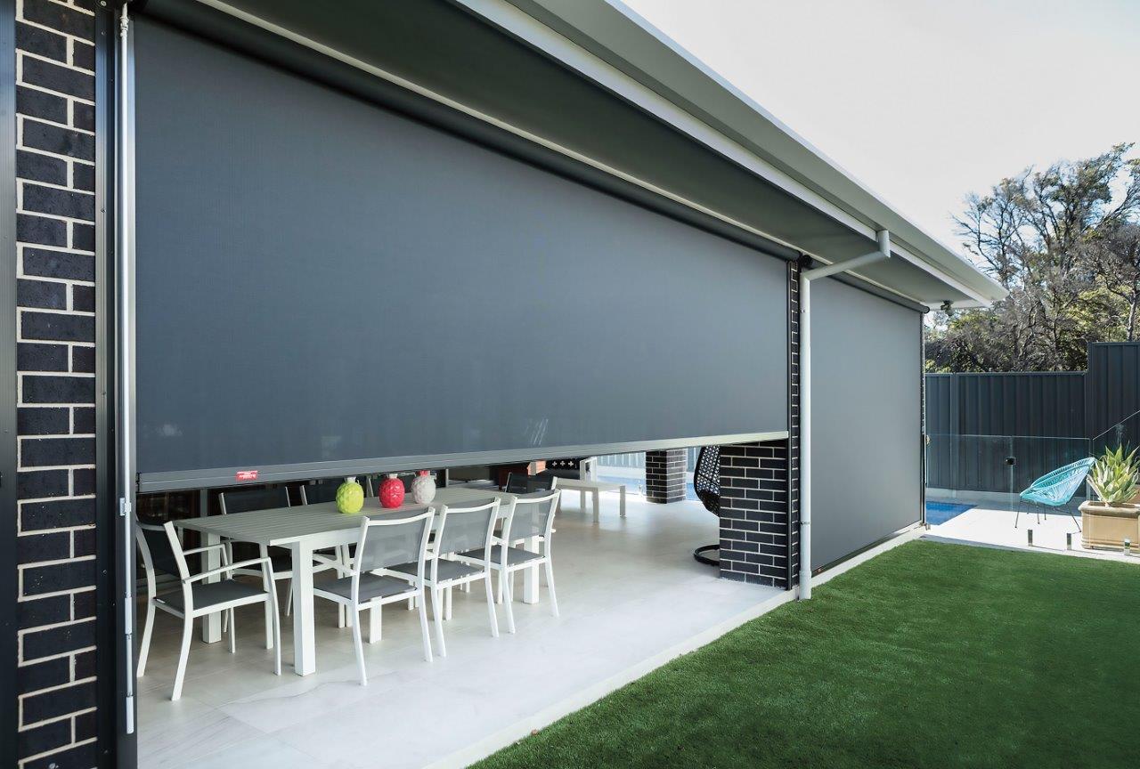 Outdoor blinds installed on a Melbourne home