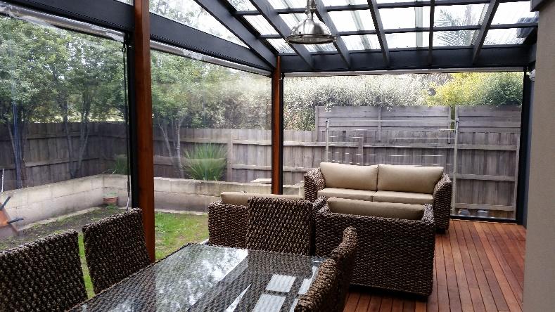 Outdoor blinds on a Melbourne home